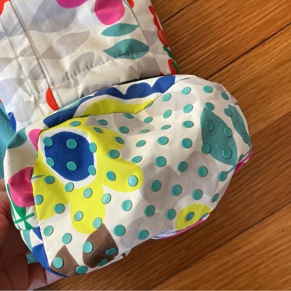 Baby Boden Colorful Floral One Piece Snowsuit Booties Fleece Lined 12-18 - Picture 9 of 13